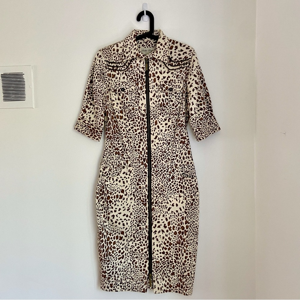 Vintage // leopard zip-up dress